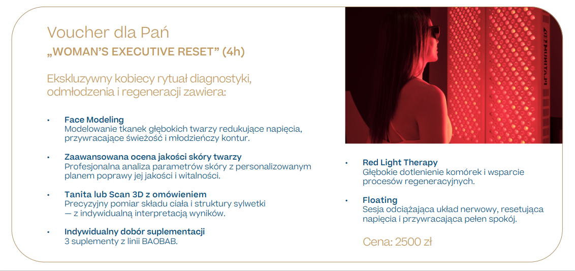 Voucher dla Pań „WOMAN’S EXECUTIVE RESET”